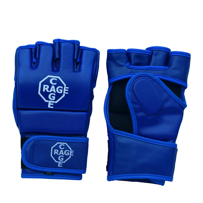 Рукавички для спарингу MMA CageRage з натуральної шкіри, розмір XL, сині