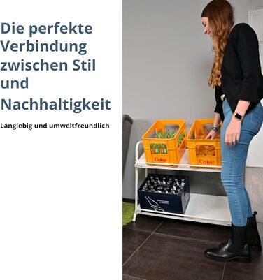 Стелаж для напоїв SCHULTE Regalwelt до 6 ящиків, 74,5x95x40 см (ВxШxГ), вантажопідйомність на полицю приблизно 60 кг, білий, стелаж для напоїв, стелаж для пивних ящиків, стелаж для пляшок, стелаж для води