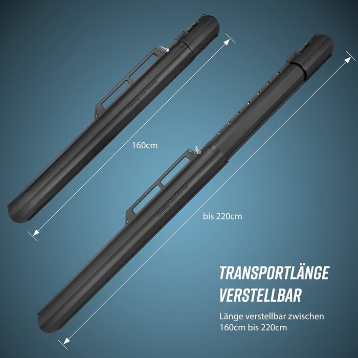 Телескопічна транспортувальна труба для вудок 160-220 см Твердий кейс для вудок, футляр для вудок, транспортувальна труба для вудок