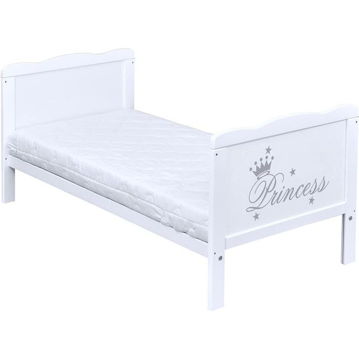 Дитяче ліжечко, розкладне ліжечко, дитяче ліжко Princess 60x120 біле, з прорізувачами