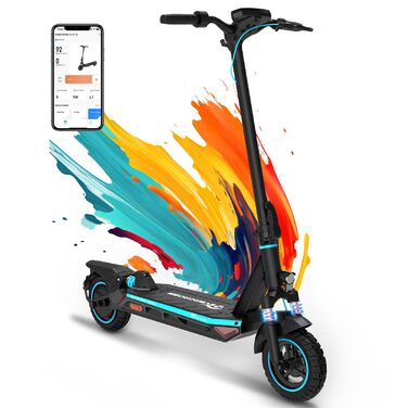 Електросамокат EVERCROSS з допуском до дорожнього руху (ABE), двигун 500 Вт, 10-дюймові позашляхові вакуумні шини, акумулятор 46,8 В 716,04 Втгод із запасом ходу до 70 км, складаний електросамокат для дорослих із застосунком та світлодіодним дисплеєм