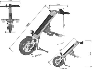 Електричний ручний велосипед, Кріплення для інвалідного візка, Ручний велосипед для кріплення інвалідного візка, Електричний ручний велосипед, Портативний легкий настільний ручний велосипед з 13 Ач Li