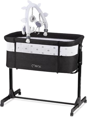 Багатофункціональна тумбочка та дитяче ліжко MoMi REVO, 6-рівневе регулювання висоти від 72 до 82 см, темно-сірий колір