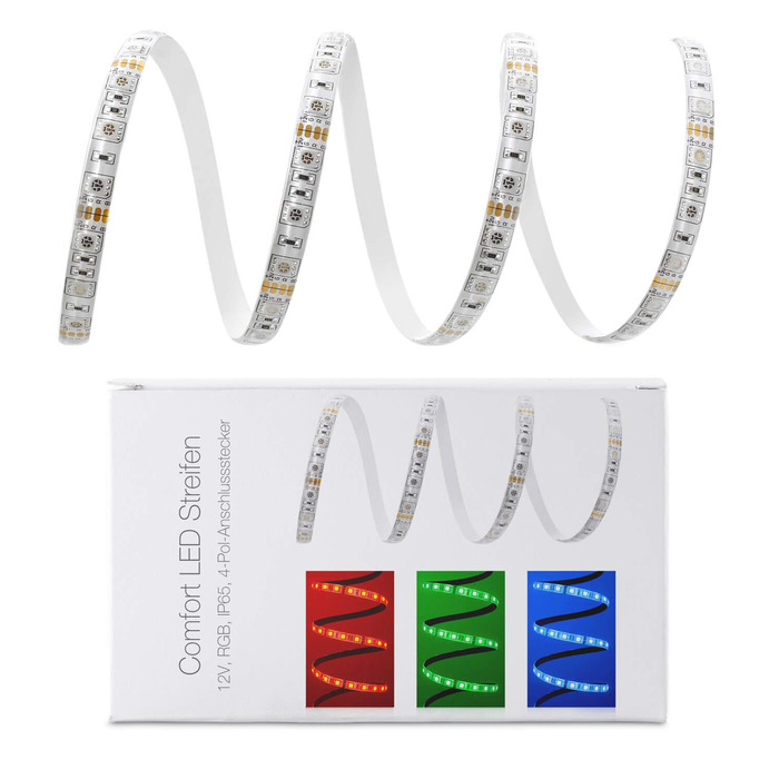 Світлодіодна стрічка RGB 2,5 метри, 60 LED/м, IP65, з 4-контактним роз'ємом
