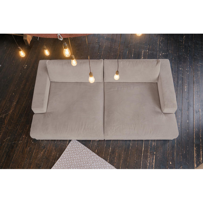 Шнур для великого дивана KAWOLA Madeline Вічний дизайн та елегантність Зручний мега-диван Ідеально підходить для ігор та відпочинку, сіро-коричневий, поліестер