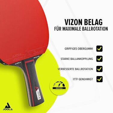 Набір для настільного тенісу JOOLA Duo PRO, 2 ракетки для настільного тенісу 3 м&39ячі для настільного тенісу футляр для настільного тенісу, червоний/чорний, 6 предметів, Duo Pro Single