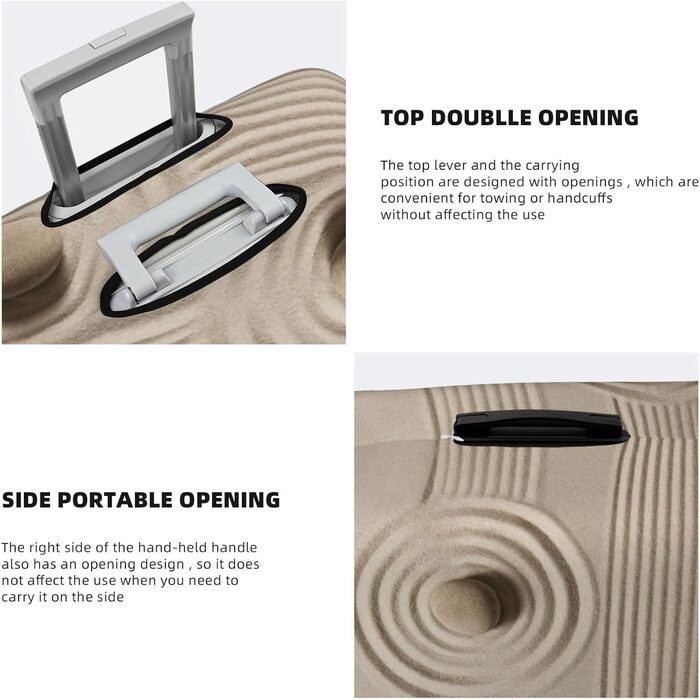 Чохол для валізи з еластичною тканиною та унікальним принтом Хвилі, захисний від подряпин та пилу, чорний, розмір 80