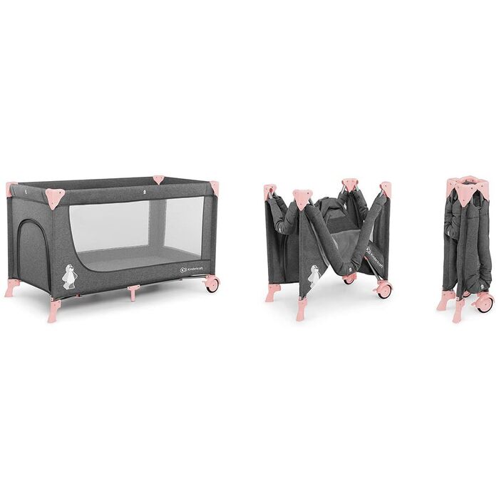 Дорожнє ліжечко, дитячі ліжечка, компактне у складеному вигляді, рожевий Joy ACC pink