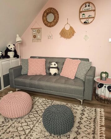 Модний пуф Beliani з рожевої бавовни 40x25 см Conrad