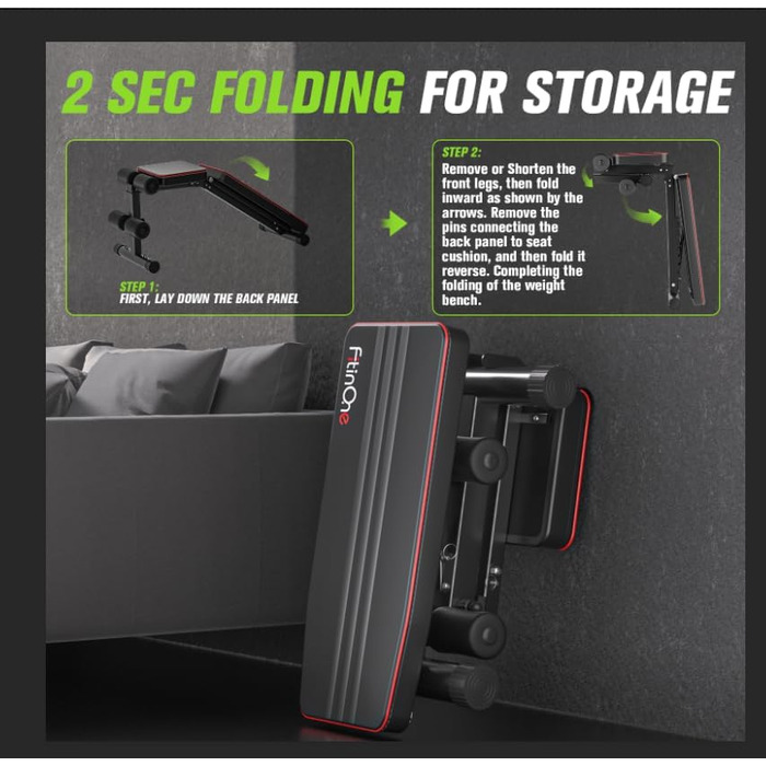 Складана та регульована лава для силових тренувань, багатофункціональна похила лава для тренувань усього тіла, фітнес-лава 6-в-1 для використання вдома або в тренажерному залі, вантажопідйомність 300 кг