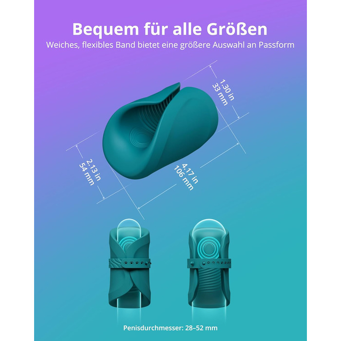 Автоматичний мастурбатор для чоловіків Lovense Gush 2, з керуванням через додаток, регульовані гнучкі ремінці