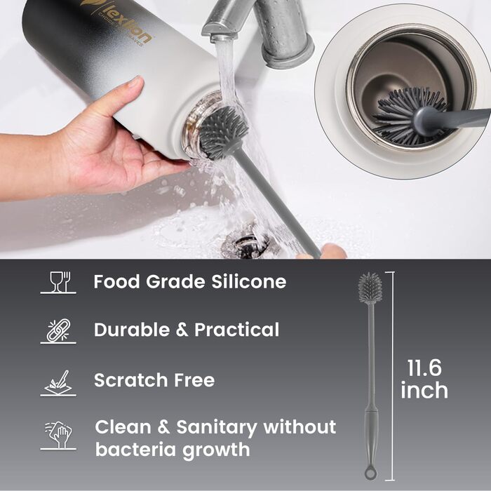 Ізольована пляшка для води з нержавіючої сталі Lexlion для спорту, 900 мл, металева пляшка, сучасний вакуумний термос з трьома сті