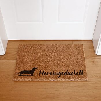 Килимок для дверей Interluxe Coconut - Here Comes the Dog - Килимок для дверей з мотивом собаки - чудовий подарунок для власників собак (40 x 60 см)