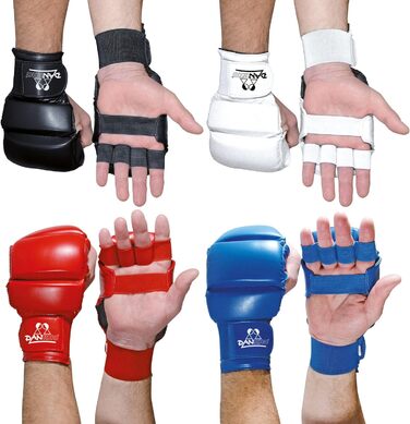 Рукавички дзю-дзюцу синьо-червоно-біло-чорні L Чорний