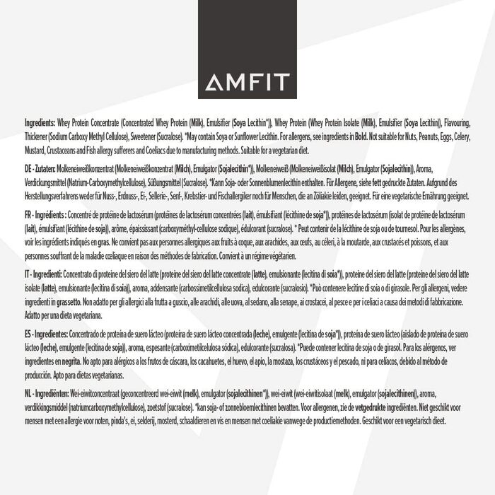 Протеїновий порошок Amfit Nutrition Whey, Ваніль, 1 кг