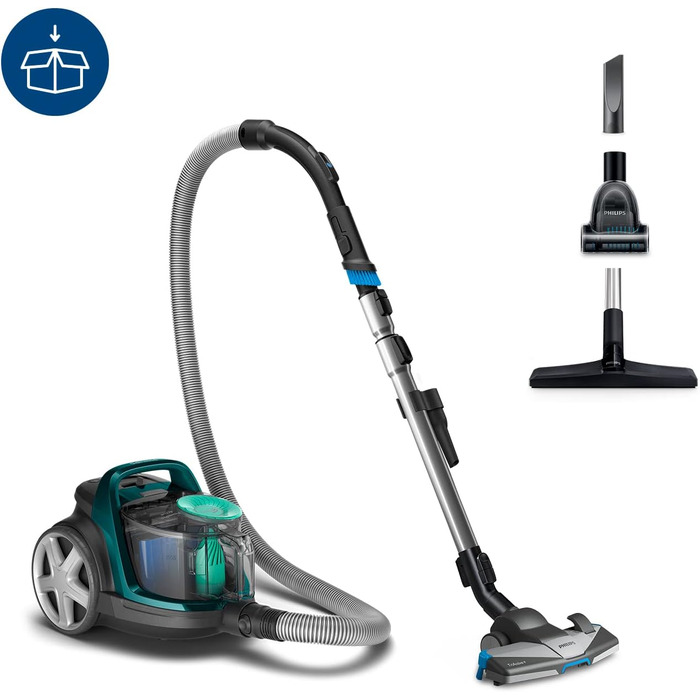 Безмішковий пилосос PHILIPS 5000 серії, чорний, 900 Вт, насадка TriActive, пилозбірник 1,5 л