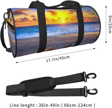 Спортивна сумка для подорожей, пляжна сумка з принтом Захід сонця, сумка на нічліг, чорна, універсальний розмір