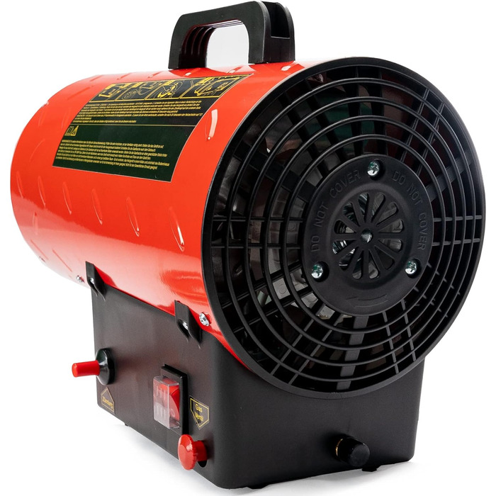 Газовий обігрівач Grafner XXL, 15 кВт, зі з&39єднувальним шлангом, регулятором тиску, турбовентилятором, п&39єзорозпалом, для стандартних газових балонів, генератором гарячого повітря, нагрівальною гарматою, газовим обігрівачем, будівельним обігрівачем, н