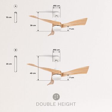 СТВОРЕННЯ / ВИХОР / Стельовий вентилятор з підсвічуванням Лопаті з натурального дерева білого кольору з пультом дистанційного керу