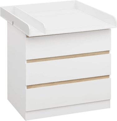 Пеленальний блок з пеленальним столиком, Пеленальний столик, Комод з 3 шухлядами, Пеленальний столик знімний, із захистом від нахи