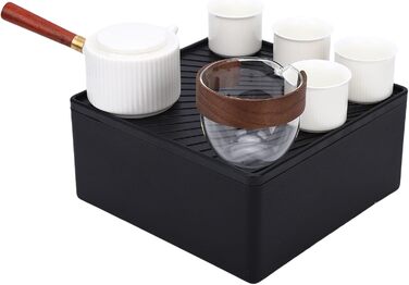 Керамічний чайник для подорожей Авто-Чай з елегантними чашками, ідеальний для пікніків та офісу