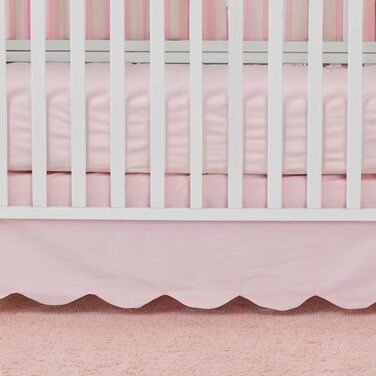 Бавовняна спідниця для ліжечка Brandream з гребінчастим краєм, для хлопчика та дівчинки, гендерно нейтральна спідниця для ліжечка, спідниця для малюків у фермерському стилі, шикарна, бохо, однотонне рожеве