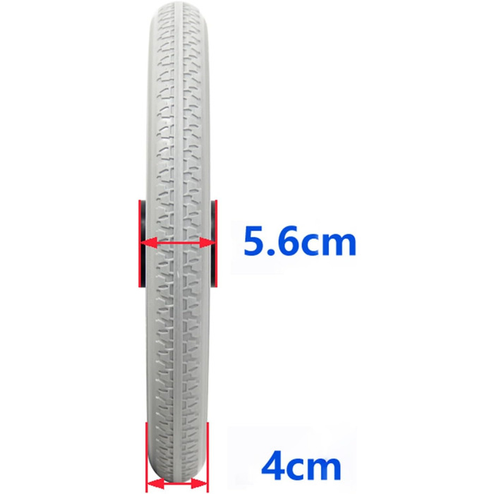 Дюймовий аксесуар для заднього колеса інвалідного візка Універсальне колесо Зносостійке і довговічне (сірий) 12 дюймів Сірий, 12-