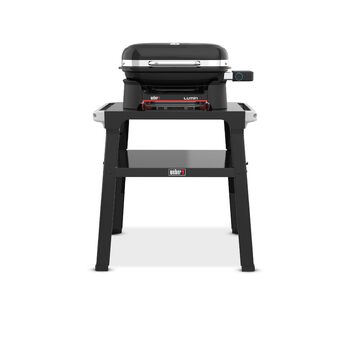 Компактний електрогриль Weber Lumin Compact на підставці, до 315 C, з термометром на кришці, чавунними решітками з порцеляновим покриттям, площа гриля 43 x 32 см, чорний (1501653) з підставкою Lumin Compact 2026