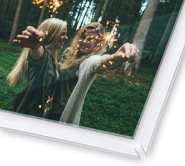 НАСТІННА КАНІКУЛА - Ваше зображення на акрилі - Comfort Edition XXL - 100x60 см акрилове скло з друком вашого власного фото - високоякісна біла алюмінієва рама, включаючи настінне кріплення - друк Ultra HD - Зроблено в Німеччині 100Д x 60Ш см Колір рами Б