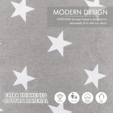 Дюймові потовщені складні круглі кошики для зберігання білизни, бавовняні (Grey Star, L) одноразові Grey Star 20'/L, 20-