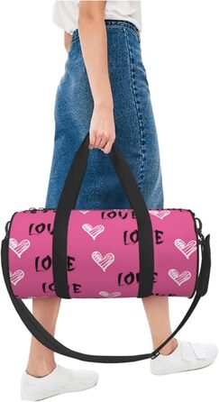 Сумка-дорожня чоловіча Sketch Hearts Love, до Дня Святого Валентина, для вікендів, подорожей, спорту, спортивна сумка