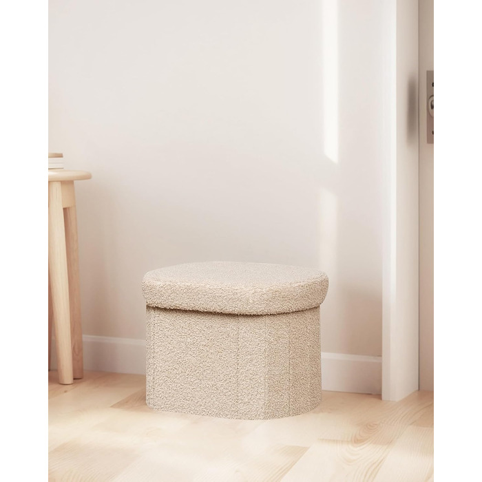 Лавка для зберігання Bonlife, Складана скриня для зберігання, Пуф для ніг, Love, для спальні, вітальні, коридору, Бежевий, 41 x 31 x 31 см (Бежевий 41Г x 31Ш x 31В см)