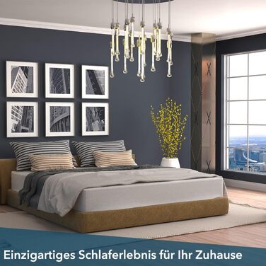 Матрац 90x200 см, висота 23 см, рівень жорсткості H2, 100-денний пробний період, 5-зонний спеціальний комфортний пінопластовий матрац, технологія повітряних каналів та клімат-смуга для покращеної повітропроникності, Oeko-Tex 100 90 x 200 см H2