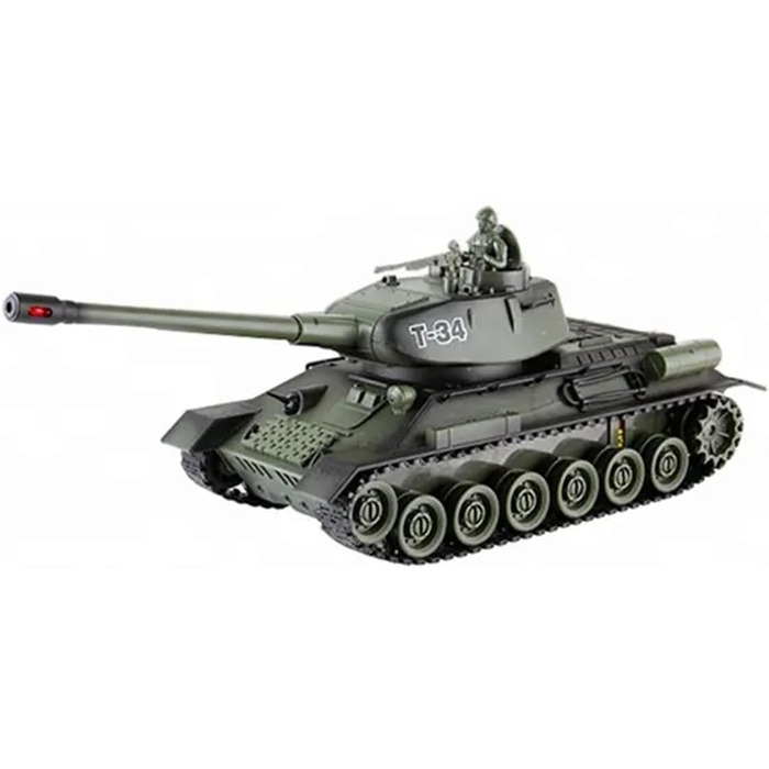 Радіокерований танк T-34 Битва Панцерів 128, оливково-зелений, з вбудованою інфрачервоною системою бою 2,4 ГГц (efaso 99815)