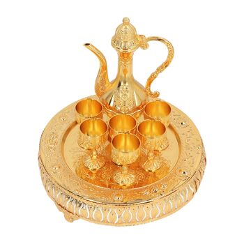 Арамокс Вінтажний чайний сервіз, сплав цинку, елегантний дизайн, ретро-набір для вина, для декору дому, святкових обідів та сімейних зустрічей