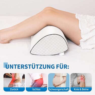 Подушка для колін для тих, хто спить на боці, подушка з піни з ефектом пам&39яті для сну на спині та стегнах, клиноподібна подушка для сну на спині, ергономічна підтримка сну (для жінок)