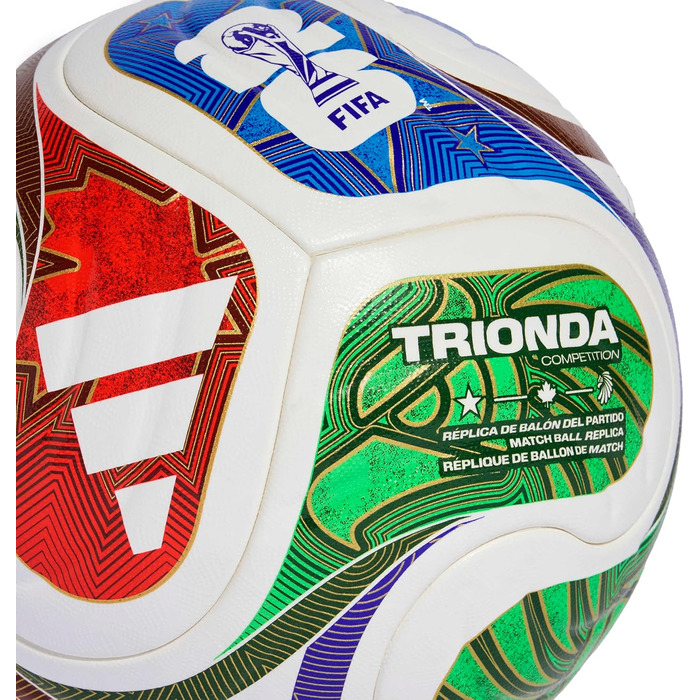 М&39яч Adidas Unisex для Чемпіонату світу з футболу 26 Trionda Approved, білий/сонячно-синій/червоний високої роздільної здатності/лаймовий 5