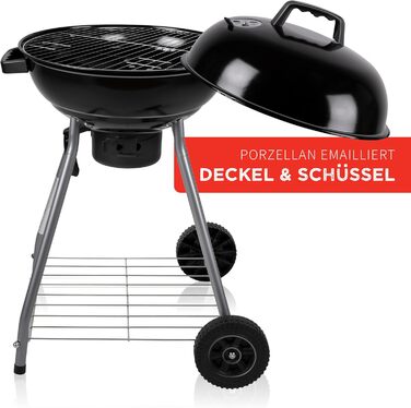 Набір для барбекю з кришкою - Вугільний гриль з попільником - Кулястий гриль діаметром 45 см