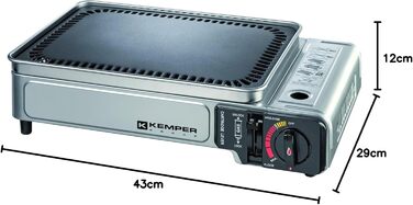 Газовий гриль Kemper, портативний, 2300 Вт, з антипригарним покриттям, в т.ч. футляр для транспортування