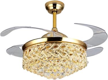 Безшумний стельовий вентилятор кришталевий стельовий вентилятор з підсвічуванням, висувна, невидима люстра, стельовий вентилятор з