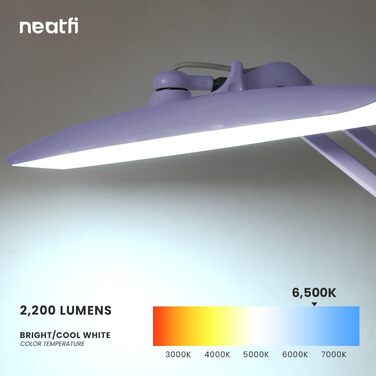 Нова модель) XL 2,200 люмен світлодіодне робоче світло, з регулюванням яскравості, корельована колірна температура 3000-6000K, суперяскрава лампа 24 Вт, 117 світлодіодів SMD (без CCT із затискачем, лаванда)