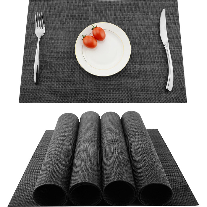 Підстилки (набір з 4), нековзні миються, ПВХ нековзні термостійкі підстилки, брудовідштовхуючі та миються, підстилки для кухонного