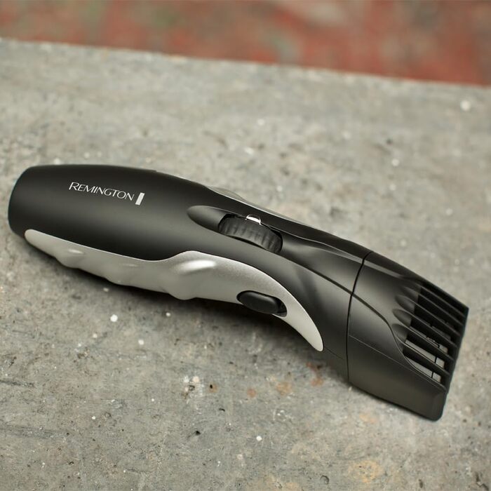 Тример для бороди Remington для чоловіків самозаточувальний. Керамічні леза/0,4-18 мм Набір тримера для бороди (колесо регулювання з 9 налаштуваннями довжини від 1,5 мм, робота від мережі/акумулятора, світлодіодний індикатор заряджання, тример для довгого