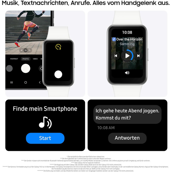 Розумний годинник Samsung Galaxy Fit3, фітнес-годинник як фітнес-трекер та трекер активності, сріблястий, з 36-місячною гарантією виробника ексклюзивно для Storeo