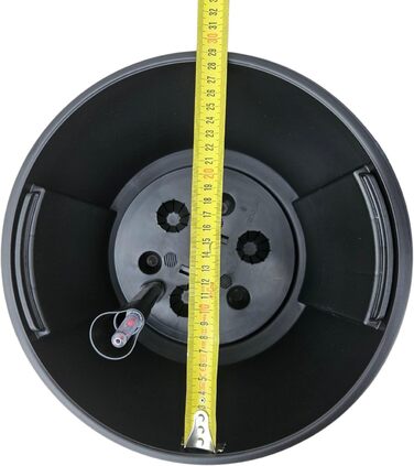 Квітковий горщик HappyFlower MultiProject із вставкою, круглий, під ротанг, 4 розміри, 4 кольори, кашпо (300, чорний) 300 антрацит