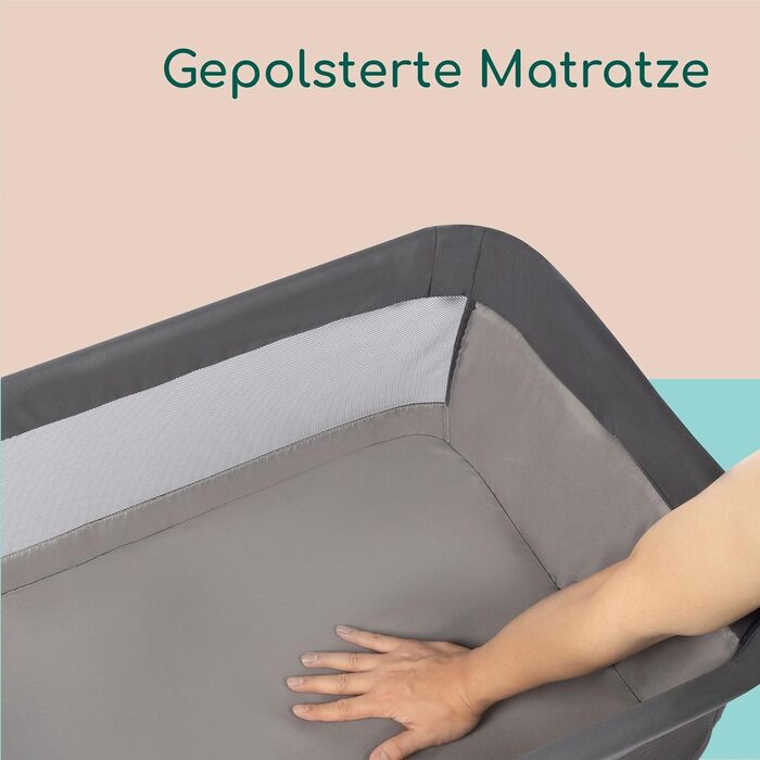 В-1 суміжне спляче ліжко та колиска, 0-6 місяців (0-9 кг), регульоване суміжне спляче ліжко, 5 рівнів висоти, великий м&39який матрац, сітчасті боковини, складні боковини, тонований графіт, 2-