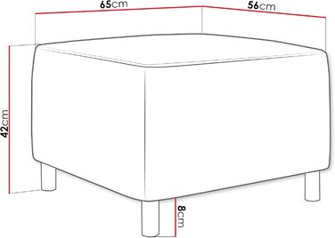 Сучасний м&39який табурет Dover Cord, сидіння, табурет, лава, пуф, вибір кольору (Poso 100), 24