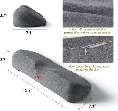 Подушки для шийного відділу хребта для знеболення під час сну, подушка для шиї з піни з ефектом пам&39яті високої щільності для знеболення в м&39язах, подушка для підтримки шиї, рулонна подушка для ліжка (сіра)