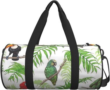 Дорожня сумка-циліндр Папуги та тропіки, спортивна сумка для чоловіків і жінок, сумка-мішок