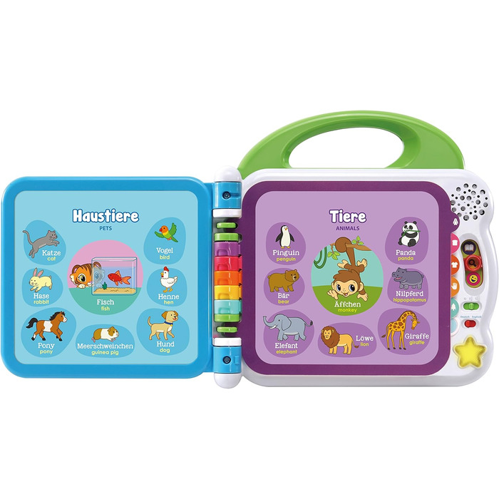 Інтерактивна книжка з малюнками для вивчення перших слів із 12 двомовними сторінками німецько-англійською Для дітей віком 2-5 рокі